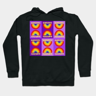 Rainbow Chanukiah Purples Grid Hoodie